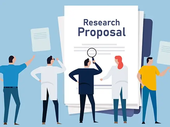 Image portraying a research proposal document in science, highlighting knowledge, education, scholar teamwork, and the process of proposing a study. Ideal for dissertation writers seeking inspiration for scientific research and scholarly collaboration.
